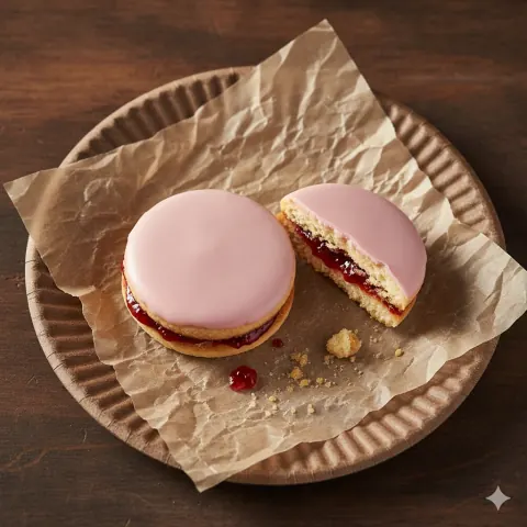 Biscuits napolitains au glaçage rose